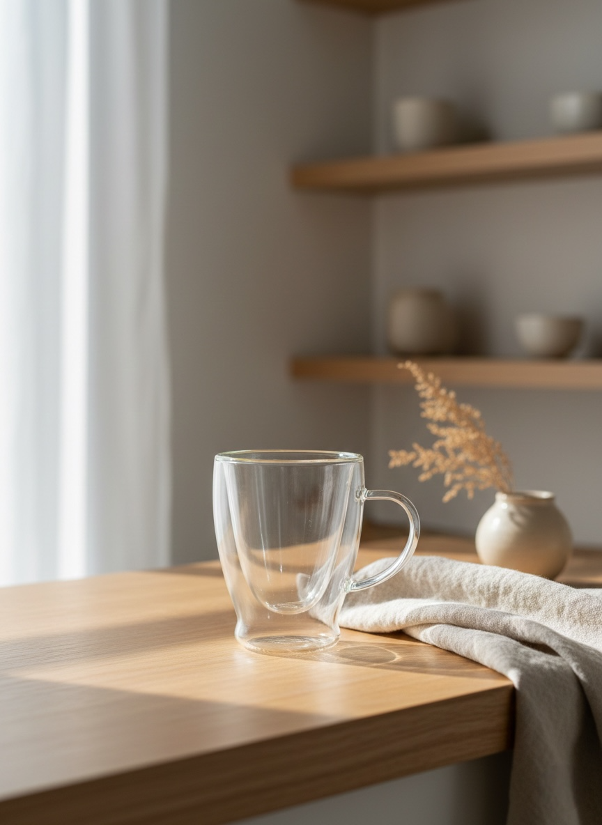Taza Cristal Doble Fondo 350Ml