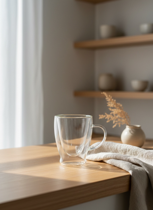 Taza Cristal Doble Fondo 350Ml