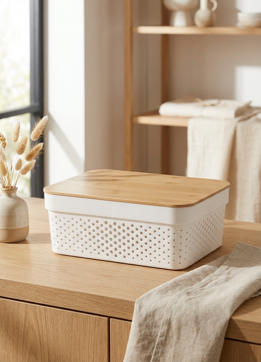 Separador Plástico Con Tapa de bambú