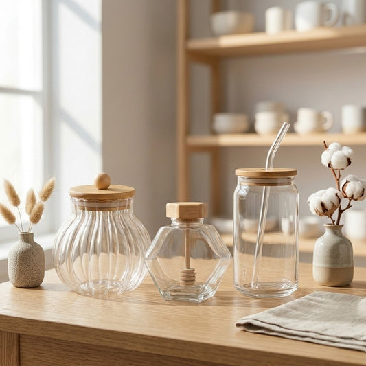 Set Organizador Cocina — Frasco + Hexagonal + Vaso